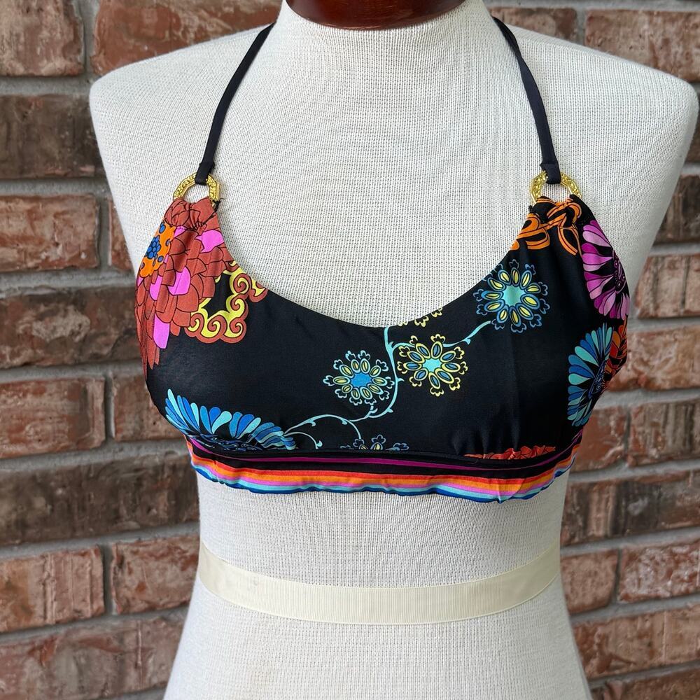 Trina Turk Electric Reef Bralette Bikini Top Size 6 Adjustable Swimwear